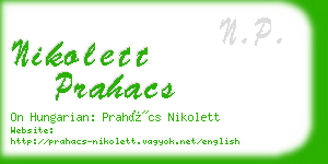 nikolett prahacs business card